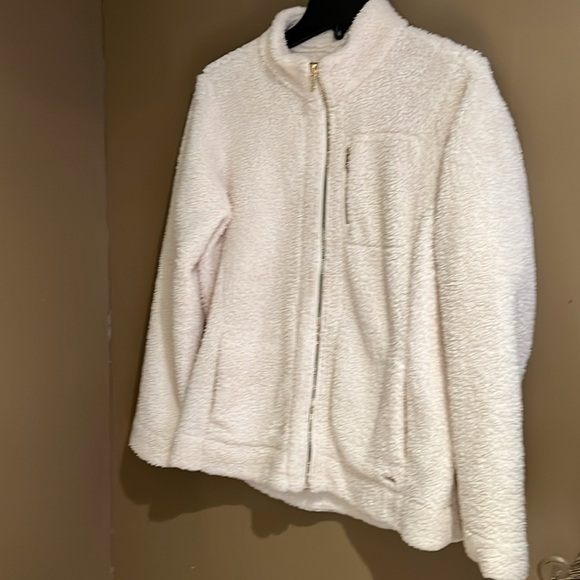 Calvin Klein Women’s Fleece Full Zip Jacket in Winter White Sz Large - Picture 3 of 10